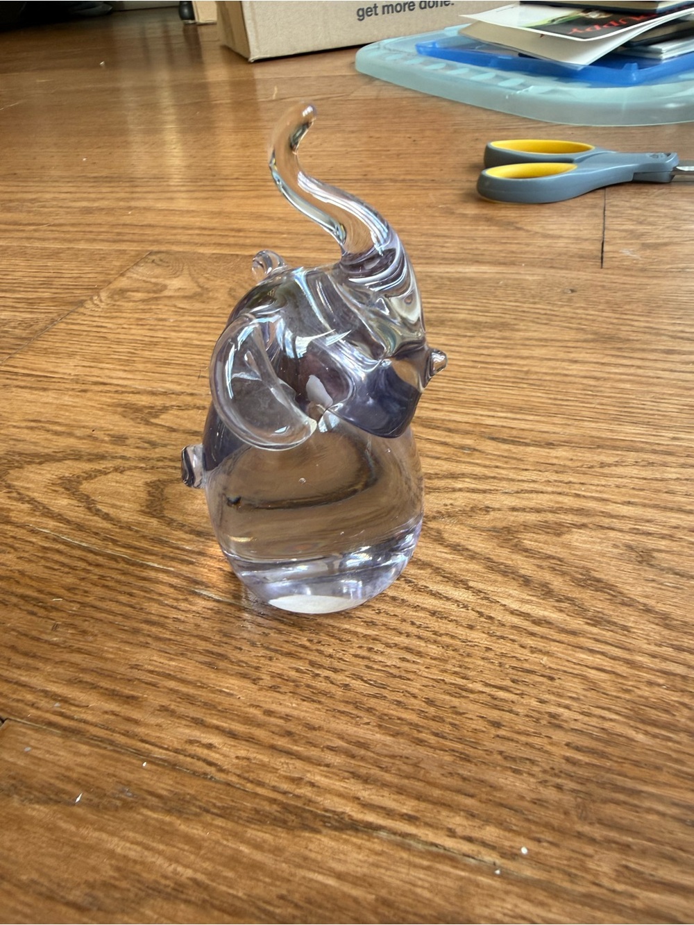 Clear art glass elephant
